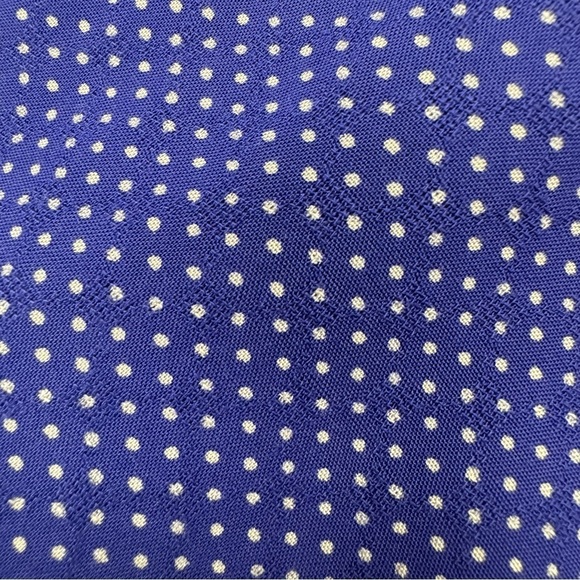 Maeve Anthropologie Ruffle Jumpsuit Blue Polka Dot Cropped Wide Leg Sz 0 Prairie - Picture 11 of 13